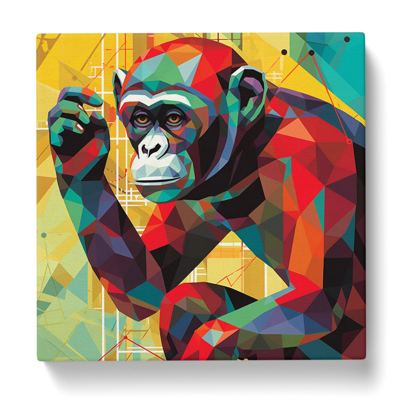 Monkey Constructivism - Wrapped Canvas, 50cm H x 50cm W x 3cm D
