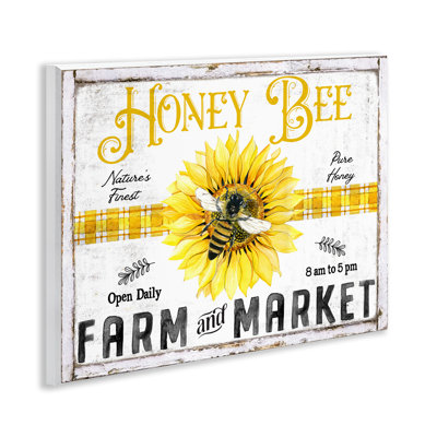  Rustic Honey Bee & Flower Wall Plaque Art by Creatif Belle