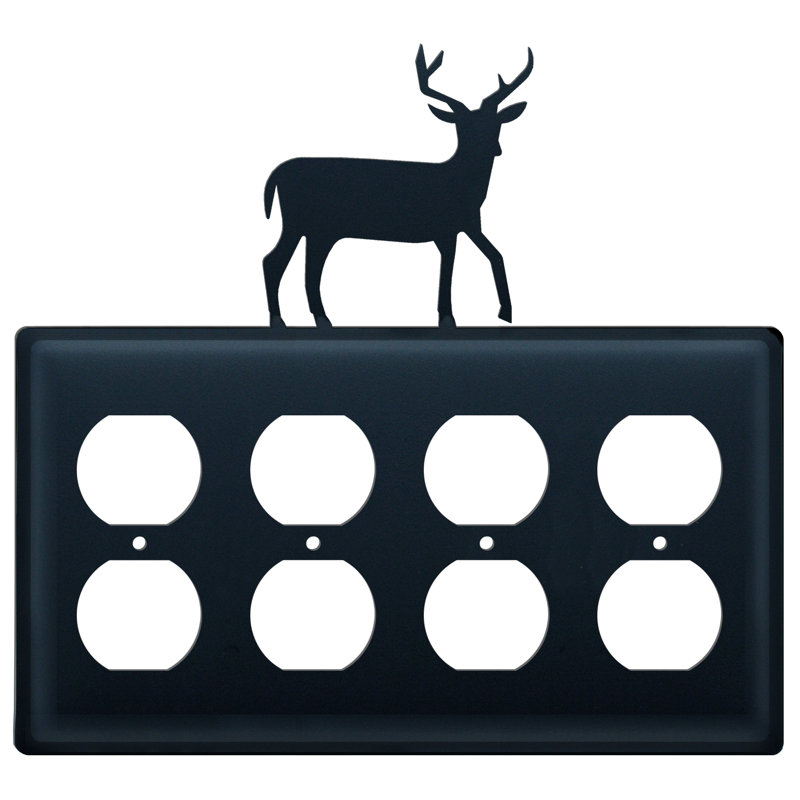 Deer 4-Gang Duplex Outlet Wall Plate