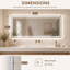 Grand miroir de salle de bain 72 po x 32 po à DEL pour meuble-lavabo double, miroir anti-buée avant et rétro-éclairé-892343620