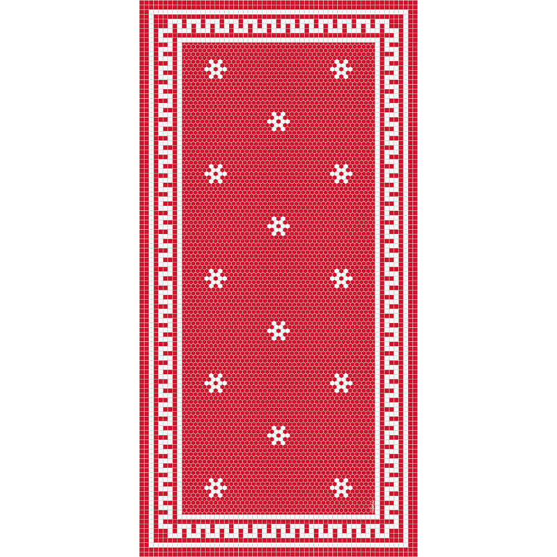 Tapis de cuisine rouge New York facile à nettoyer, Rectangulaire 3 pi x 5 pi