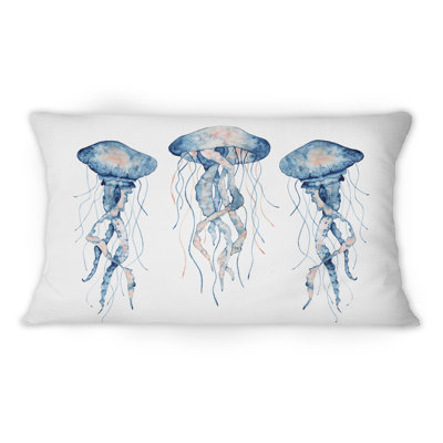Coussin Painted Medusa On White II - imprimé nautique et côtier 1