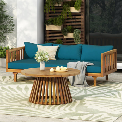 PATIO FURNITRE SETS : CLAREMONT 3 SEATER DAYBED + ACACIA WOOD TABLE