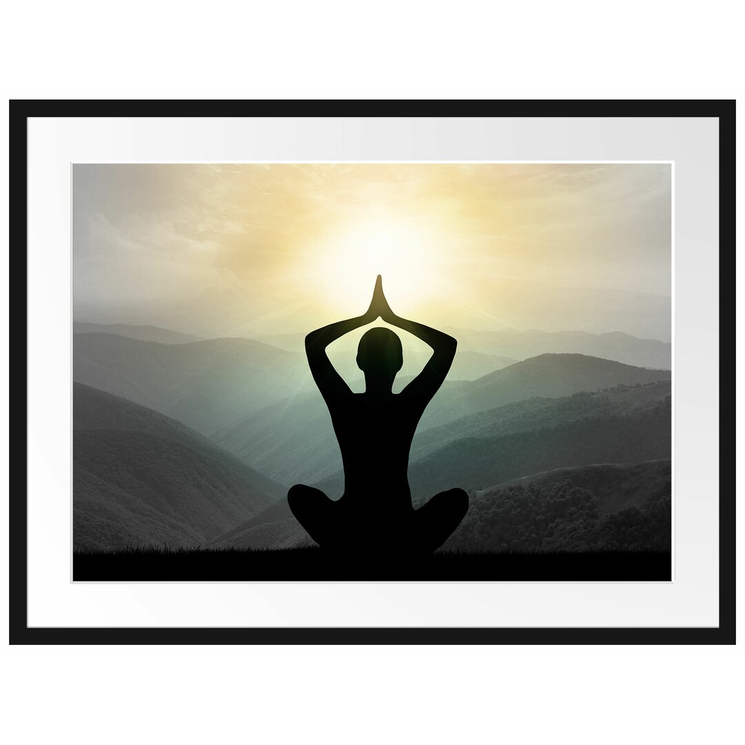 Yoga und Meditation Gerahmter Fotokunstdruck Poster