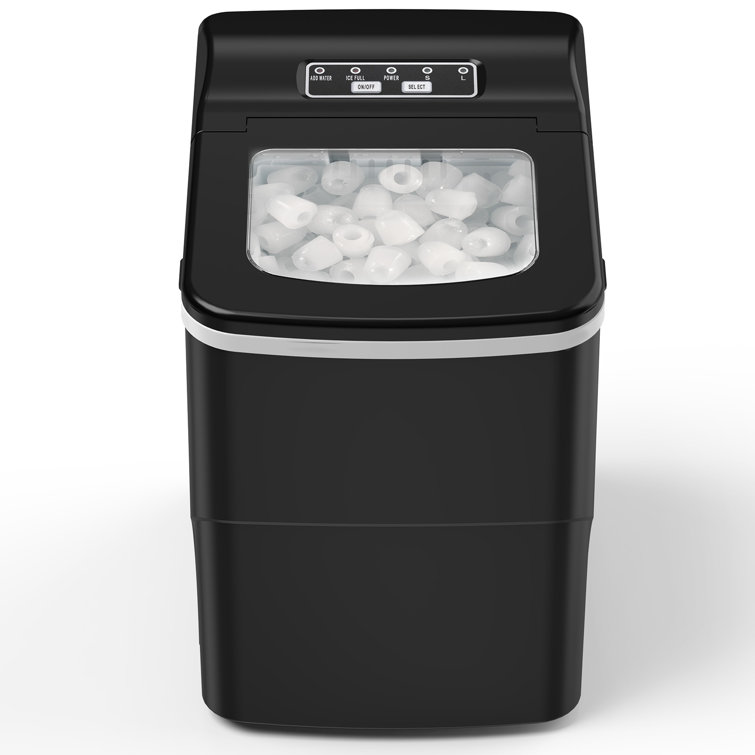 R.W.FLAME 26 lb. lb. Daily Production Bullet Ice Countertop Ice Maker,9 Bullet Ice Cubes Ready in 8 Mins Finish: Black RWZ5876-BLACK-1