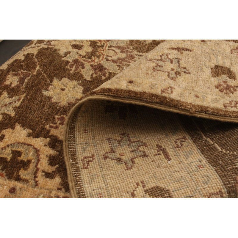 Tapis décoratif en laine de conception unique 3 pi 4 po x 4 pi 9 po noué à la main new age chobi