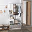 Armoire à portes combinées avec armoire à chaussures + tablette suspendue + miroir