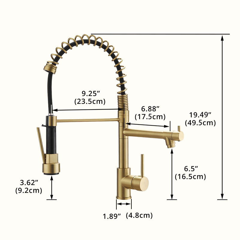 HOOSENG Pull Down Touch Kitchen Faucet, Gold