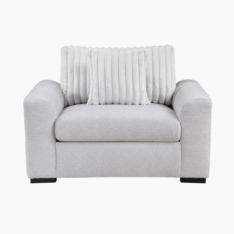 Fauteuil d'appoint moderne et contemporain Rufus, Microfibre grise