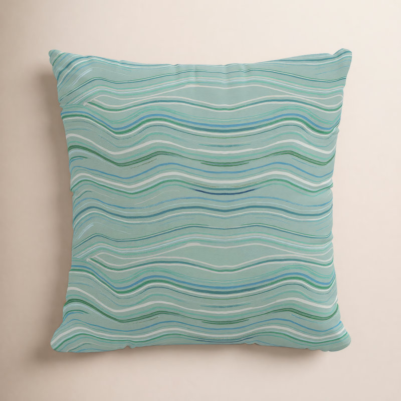 Coussin 100% coton Claira, Polyester / bourre de polyester, H 18 po x l 18 po, Bleu