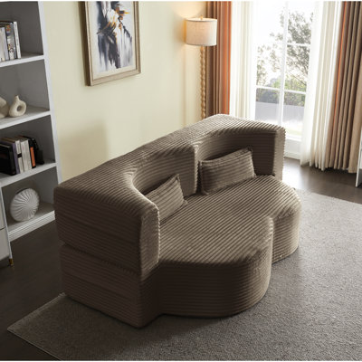 Coffee - Colored Full Size Folding Bed, Convertible Corduroy Foam Filled With 2 Pillows, No Assembly, Ideal For College Students In Dorms Coffee, Relaxing