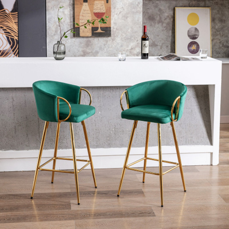 Tabouret de bar et de comptoir Reichen, Tabouret de bar (siège d'une hauteur de 30,31 po), Vert