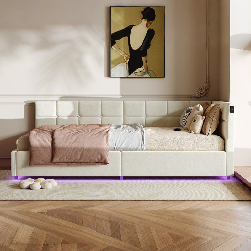 Bed, Beige