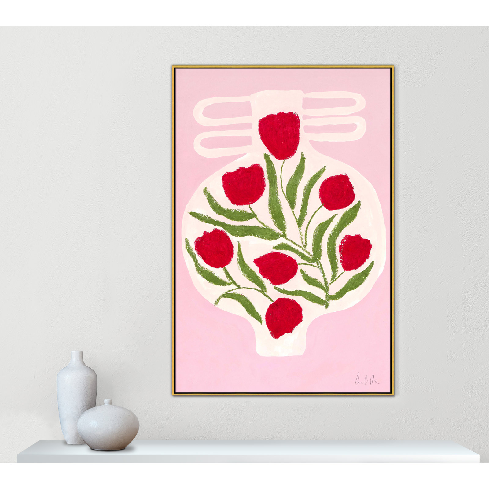 Vase No. 02 Print by Camilla Bergqvist, Gold, 61.5" H x 41.5" W
