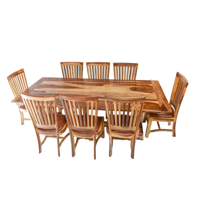Bria Rosewood Rectangular Solid Wood Top with Solid Wood Base Dining Table, 30" H x 72" L x 44" W