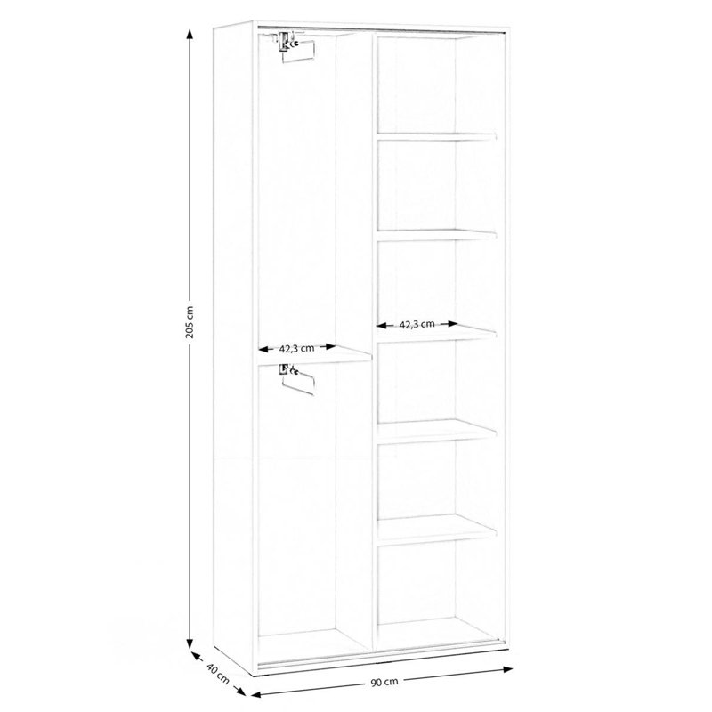 Deracy 2 Door Sliding Wardrobe, Natural