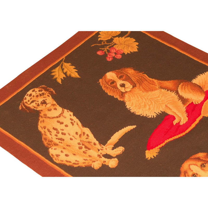 Tapis brun / brun de haute qualité noué à la main