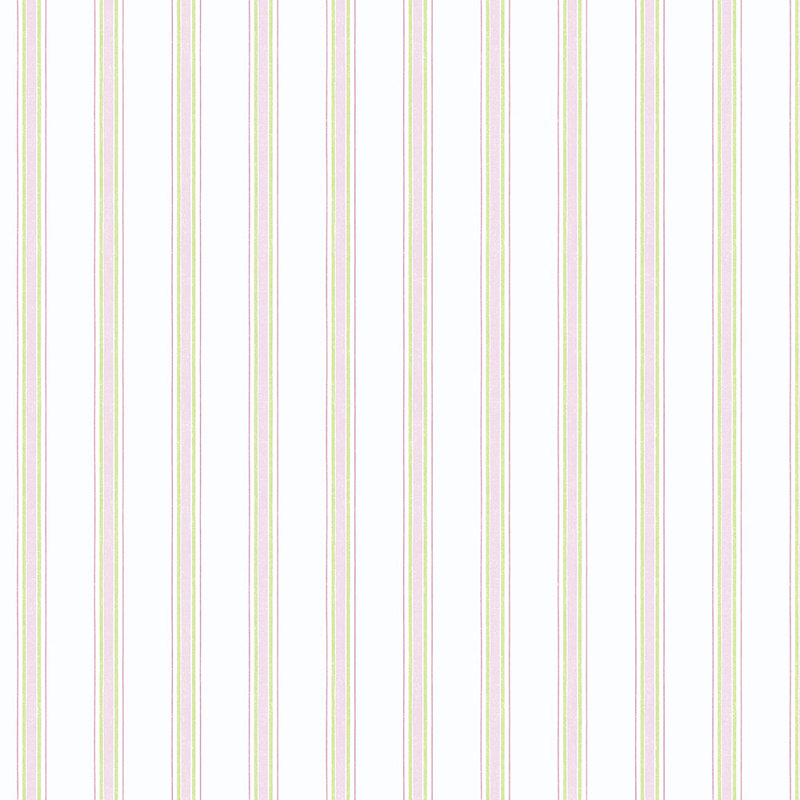 Papier peint à rayures 32,7 pi x 20,5 po Amaranthine, Rose / vert