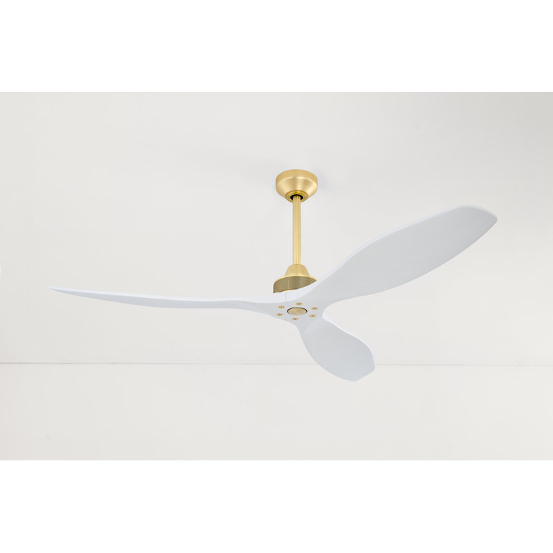 Hexanova Smart Ceiling Fan, Brushed Brass with White Blades, 60"