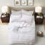 Ensemble de literie 1 pièce, couette à volants réversible en polyester, blanc, chambre à coucher king