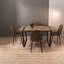 Ensemble de table de salle à manger moderne et rustique, en MDF brun et en métal, idéal pour les réunions de famille