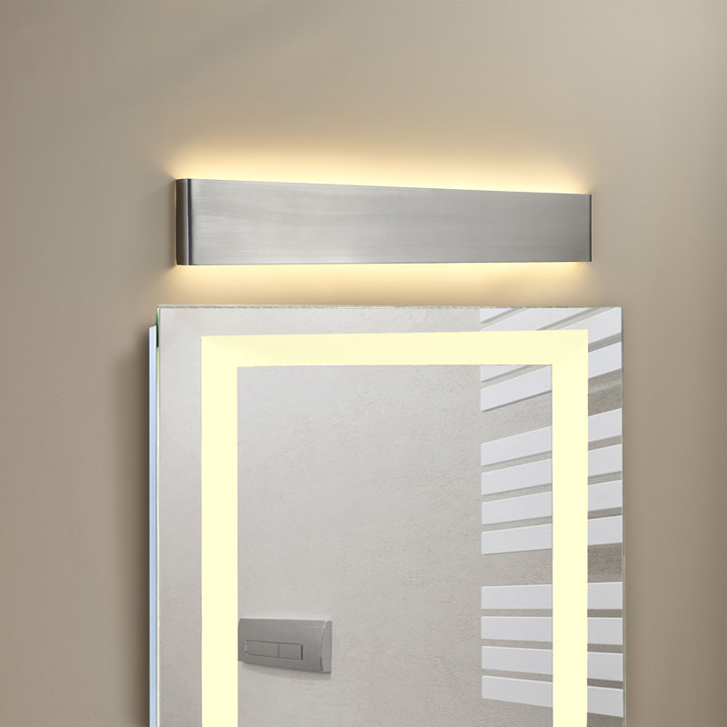 24" Dimmable LED bathroom Vanity lighting LED bath Bar, Satin Nickel, Silver