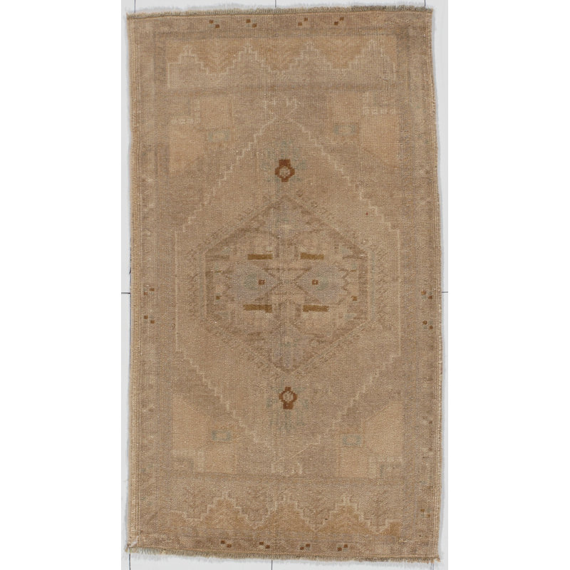 Vintage One-of-a-Kind Rectangle 1'9" X 3'2" Hand Knotted Area Rug