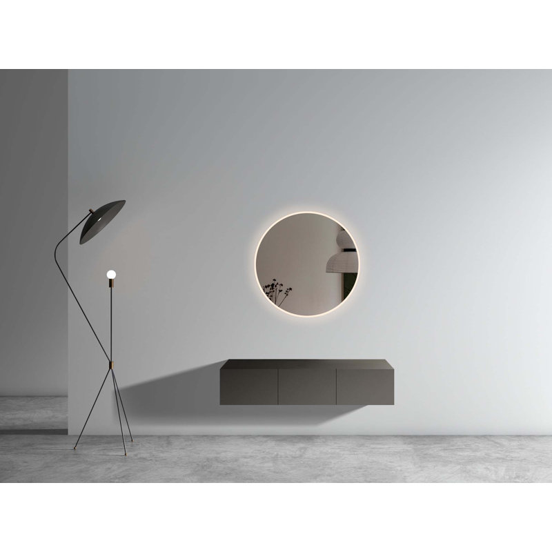 (Base seulement) Cabines flottantes murales de salle de bain avec 3 portes, Gris
