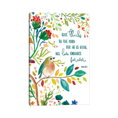 Give Thanks 1 Piece Wall Art on Canvas