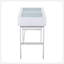 Console Emery en bois blanc, acier blanc et plateau en verre par Lumisource-1406956366