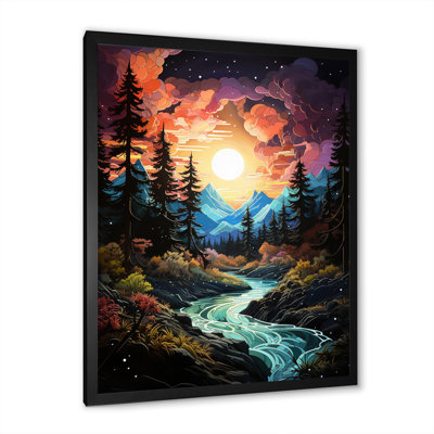 Cotley paysage aurore boréale Natures xiv - impression