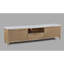 1pièce façade en bois cannelé de luxe moderne et élégant avec plateau en faux marbre blanc et accents de couleur laiton avec pieds fuselés-117186351