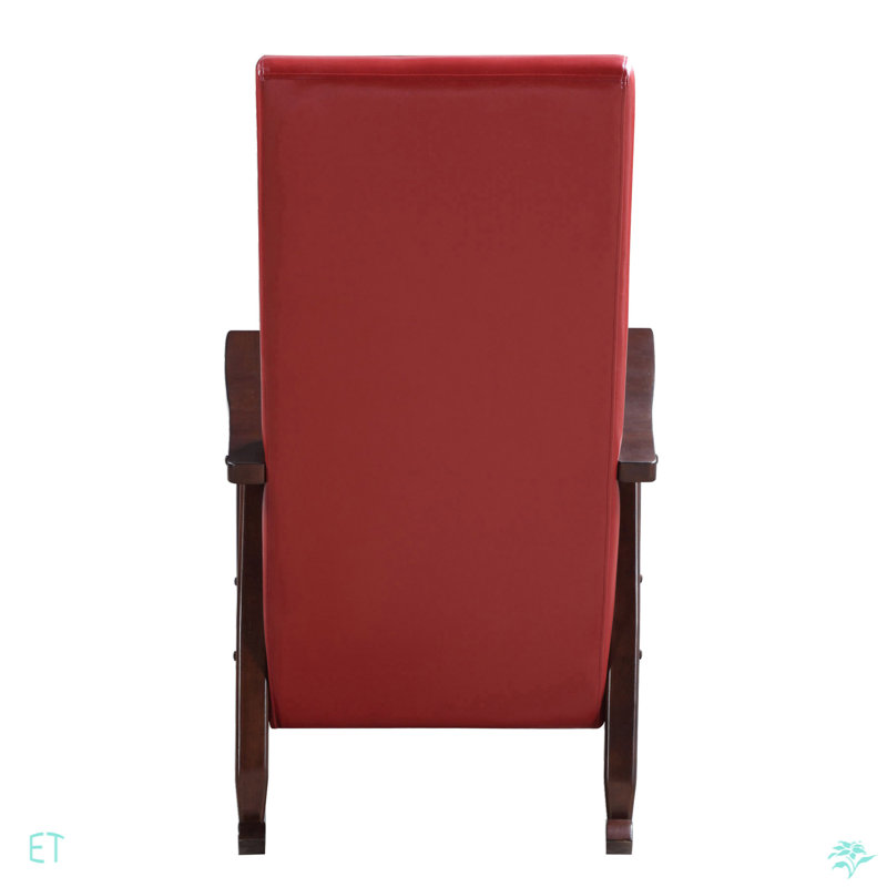 Chaise berçante rouge et espresso