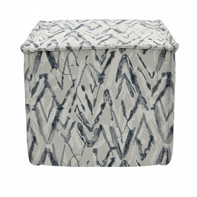 Hampton Square Pouf Ottoman - Midnight Flame
