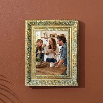 Antique Gold 3 PCS 8" x 10" Clean Line Picture Frame with Wall or Table Placement