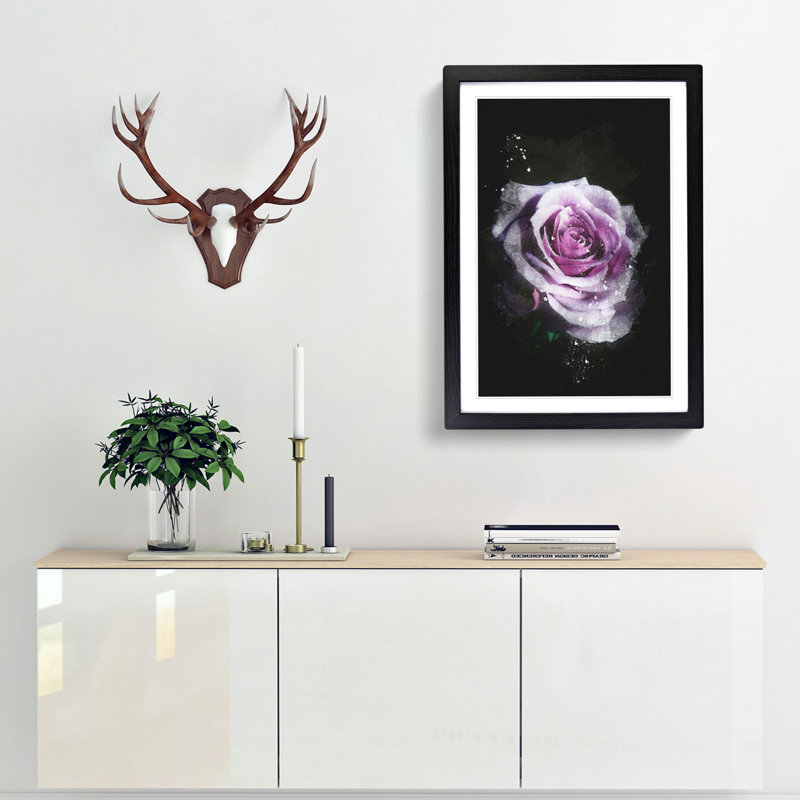 The Pale Purple Rose - Framed Print, Black Framed, 63cm H x 45cm W x 2cm D