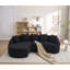 Nouveau canapé modulaire en forme de L sans os avec méridienne incurvée, canapé modulaire en chenille, mousse 30D haute densité, canapé-lit modulaire minimaliste pour salon-827007459