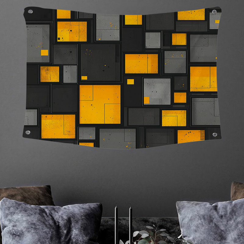 Tapisserie murale rectangulaire - Décoration murale abstraite, H 88 po x l 104 po
