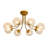 Mid-century 8-light Water Patternede Glass Semi-flush Mount-1681351496