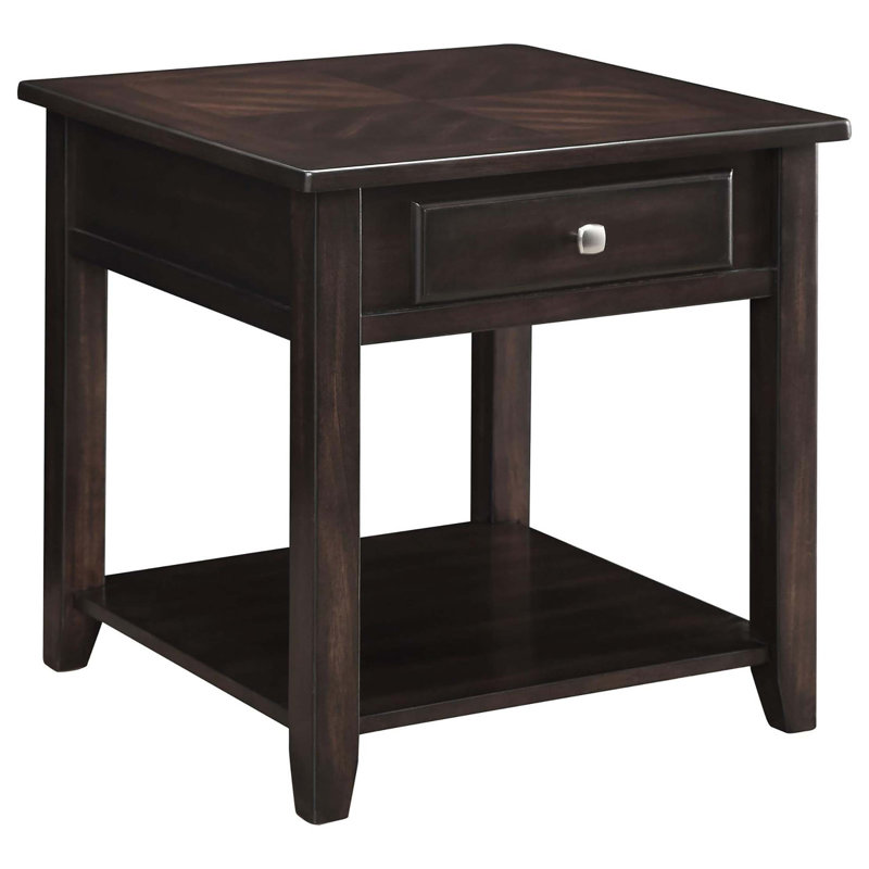 Walnut 1-Shelf End Table