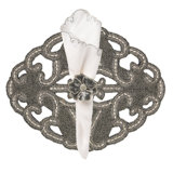 Dark Gray Art Deco Lace Placemat