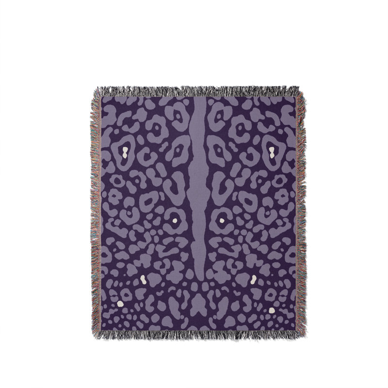 Jeté en coton Cheetah, 50 x 70, Lilas