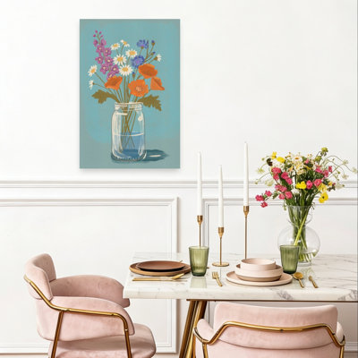 Impression sur toile Wildflower Mason Jar