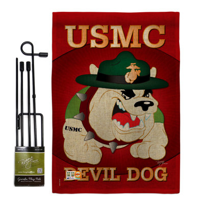 Double Sided 18.5'' H x 13'' W Burlap Flag Set
