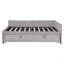 Lit de jour double rembourré en L avec lit simple
Lit gigogne taille Pop, gris
