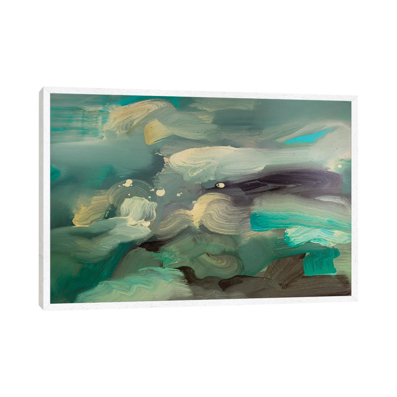 Ocean I by Pamela Staker - Painting on Canvas, 101.6 cm H x 66.04 cm W, White Framed