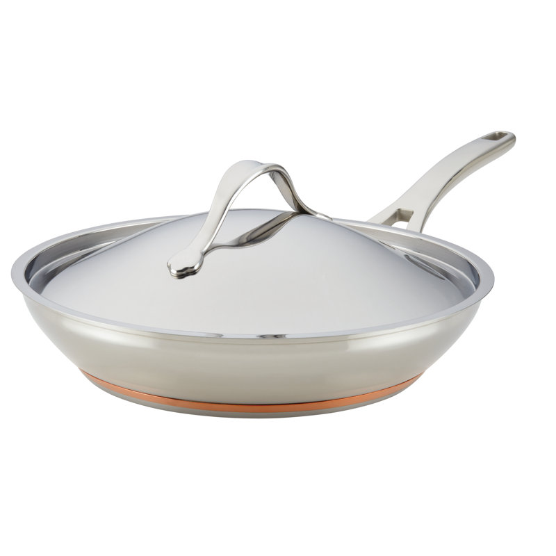 Anolon Nouvelle Copper Stainless Steel Frying Pan with Lid - Thumbnail 4