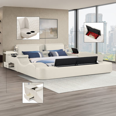 Ziora Smart Multi-Functional Bed with Massager, Bluetooth Speakers, and Reading Lights