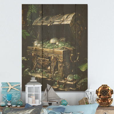 Sea Robber Hidden Treasures Chest - Pirate Wood Art On Natural Pine Wood