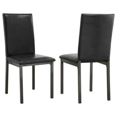 Chaise d'appoint rembourrée noire et grise (ensemble de 2)